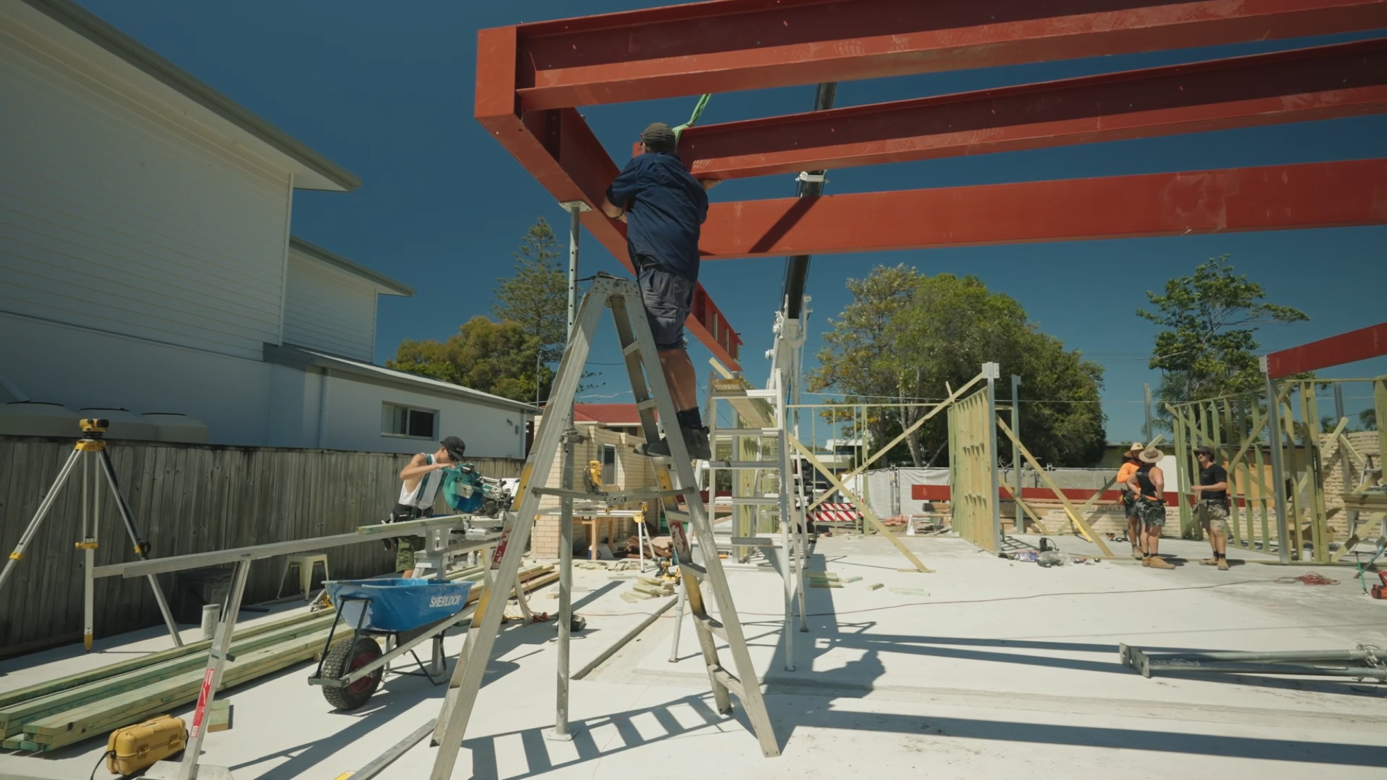 Framing and structure on site