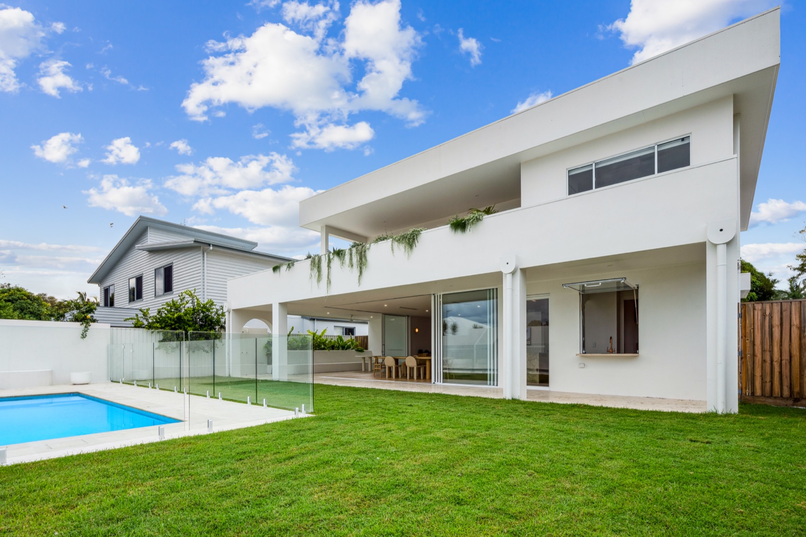 Rear elevation and pool